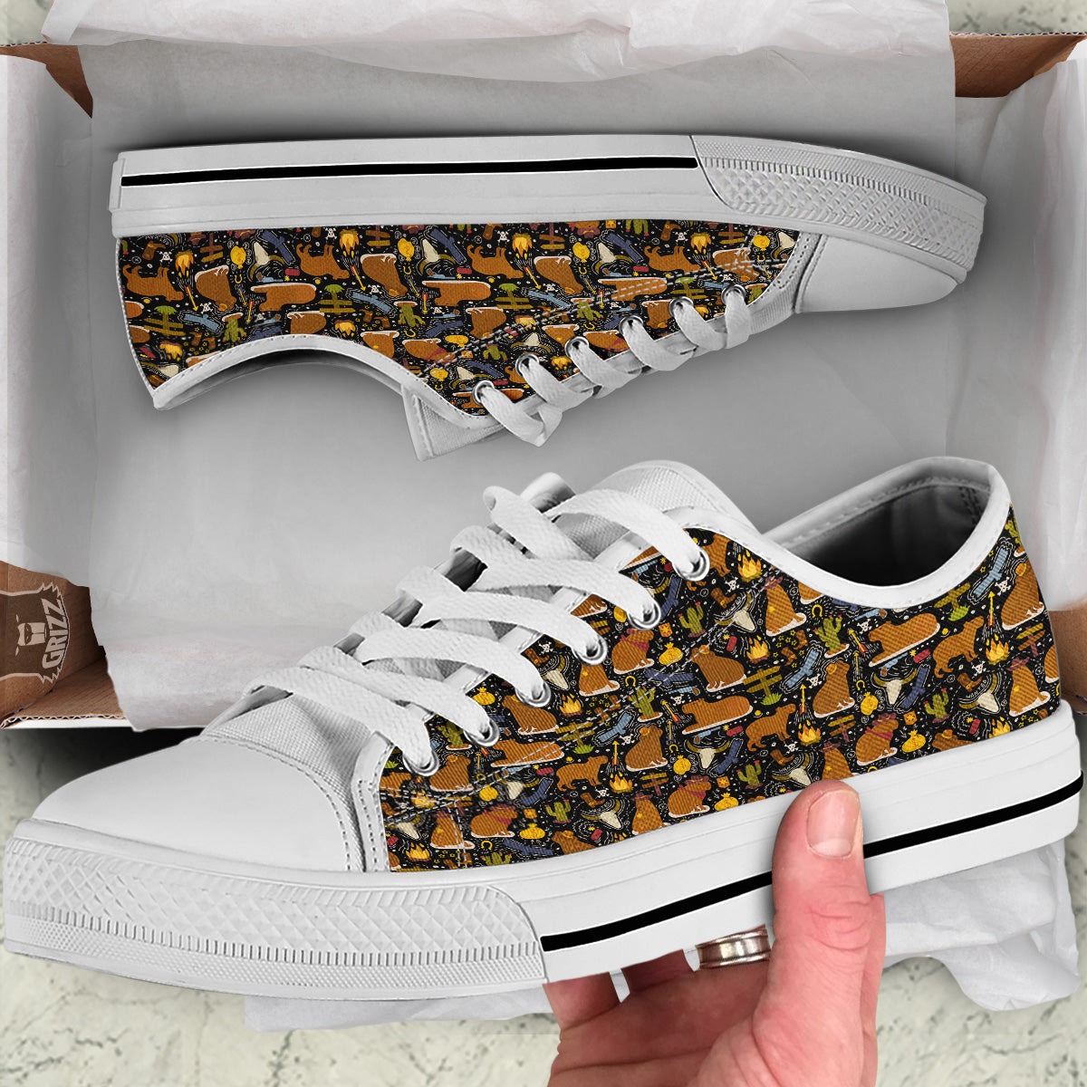 Capybaras Print Pattern White Low Top Shoes-grizzshop