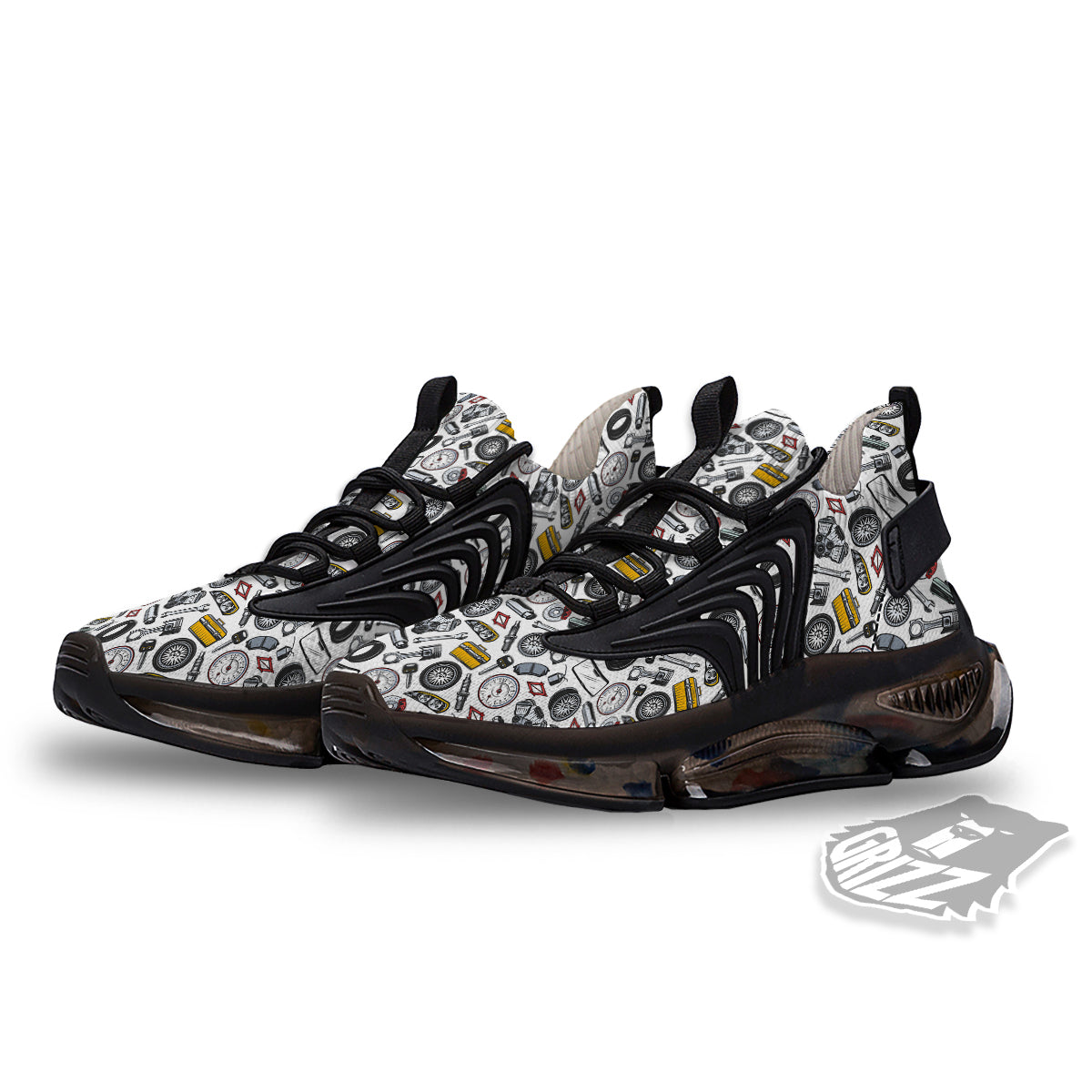 Car Vehicle Accessories Print Pattern Black Gym Shoes-grizzshop