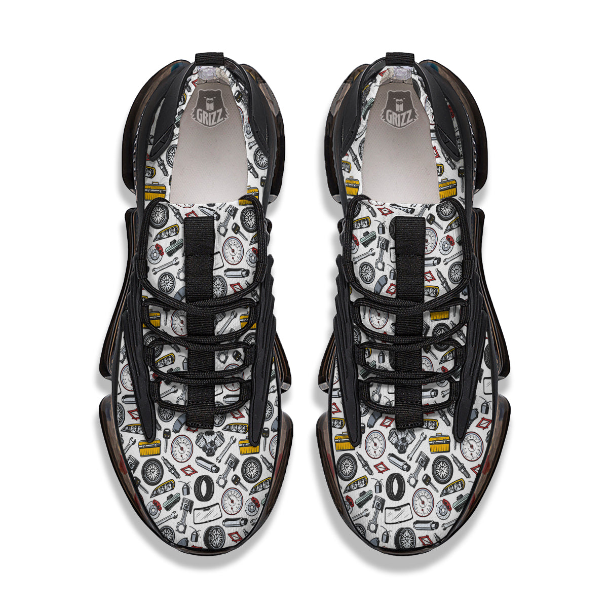 Car Vehicle Accessories Print Pattern Black Gym Shoes-grizzshop
