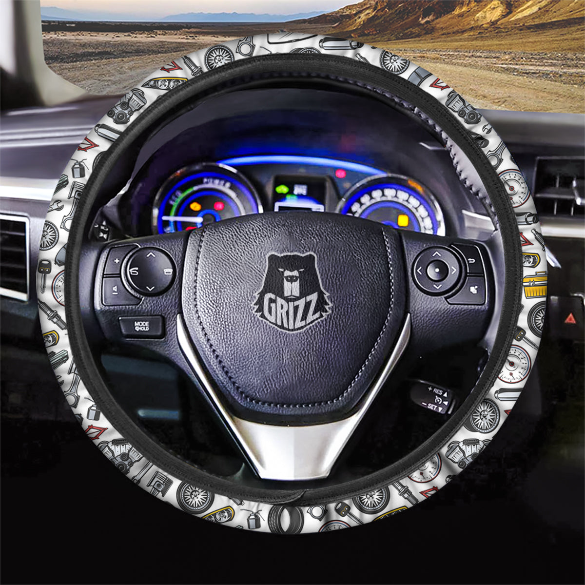 Car Vehicle Accessories Print Pattern Car Steering Wheel Cover-grizzshop