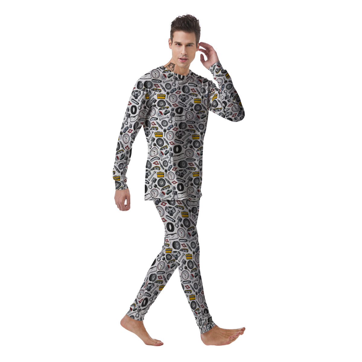 Car Vehicle Accessories Print Pattern Men's Pajamas-grizzshop