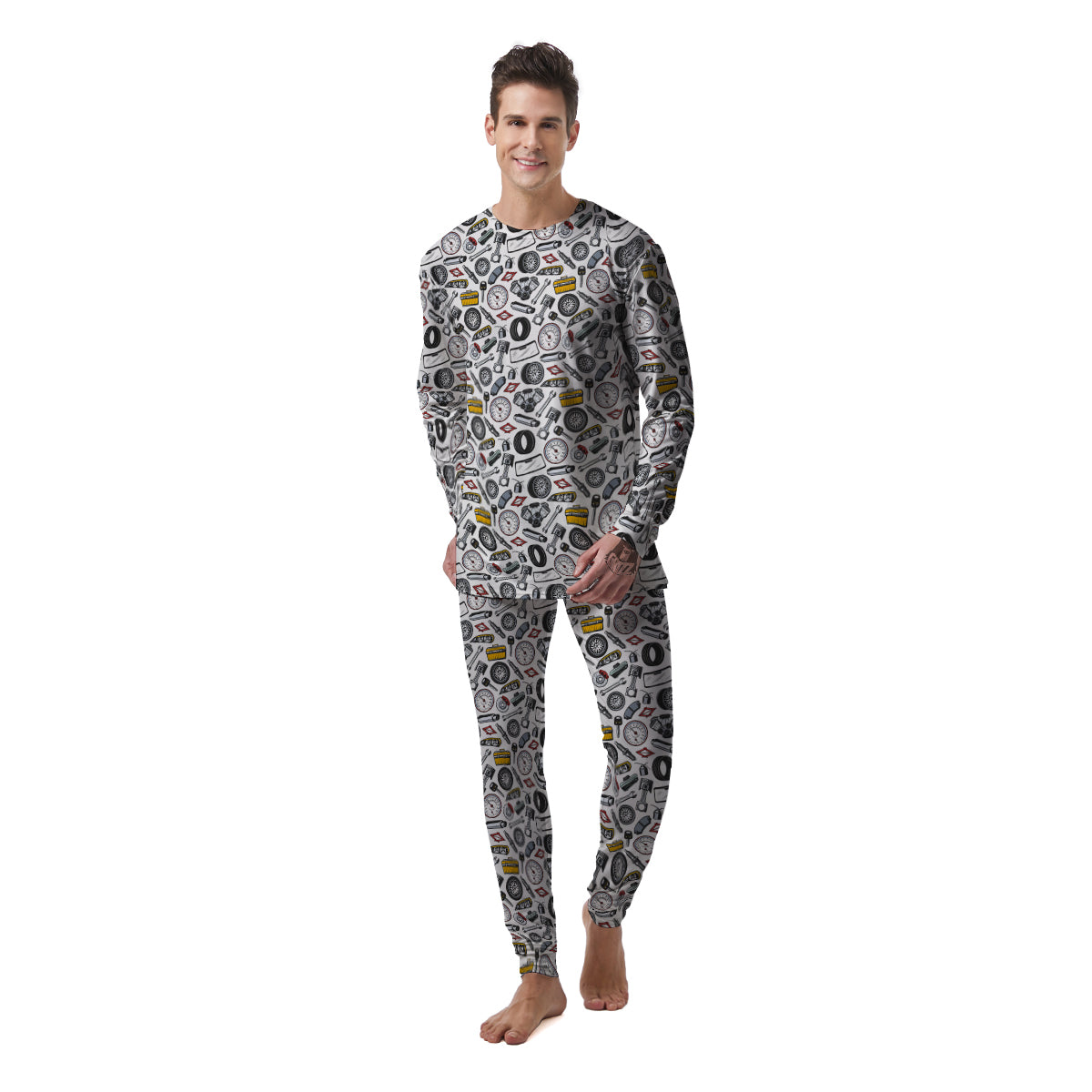 Car Vehicle Accessories Print Pattern Men's Pajamas-grizzshop