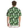 Card Suits Green Playing Print Pattern Men's Short Sleeve Shirts-grizzshop