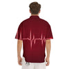 Cardiogram Heartbeat Print Men's Short Sleeve Shirts-grizzshop