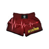 Cardiogram Heartbeat Print Muay Thai Boxing Shorts-grizzshop