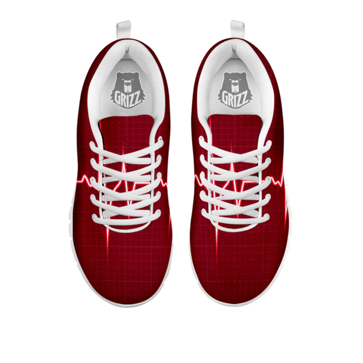 Cardiogram Heartbeat Print White Sneaker-grizzshop