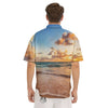 Caribbean Ocean Print Men's Short Sleeve Shirts-grizzshop