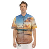 Caribbean Ocean Print Men's Short Sleeve Shirts-grizzshop