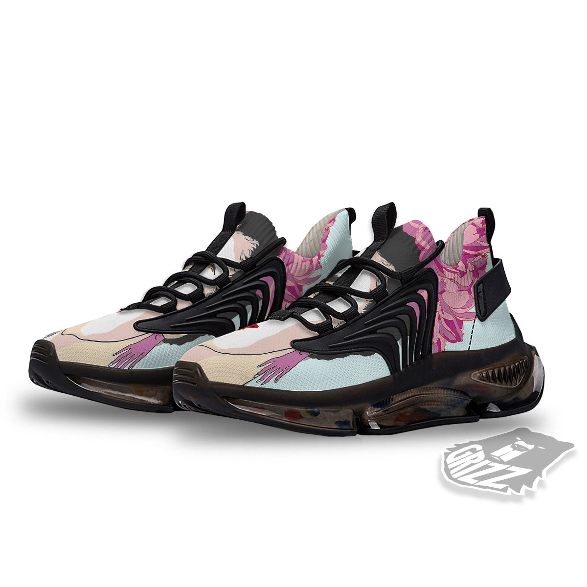 Carmen Frida Kahlo Magdalena Print Black Gym Shoes-grizzshop