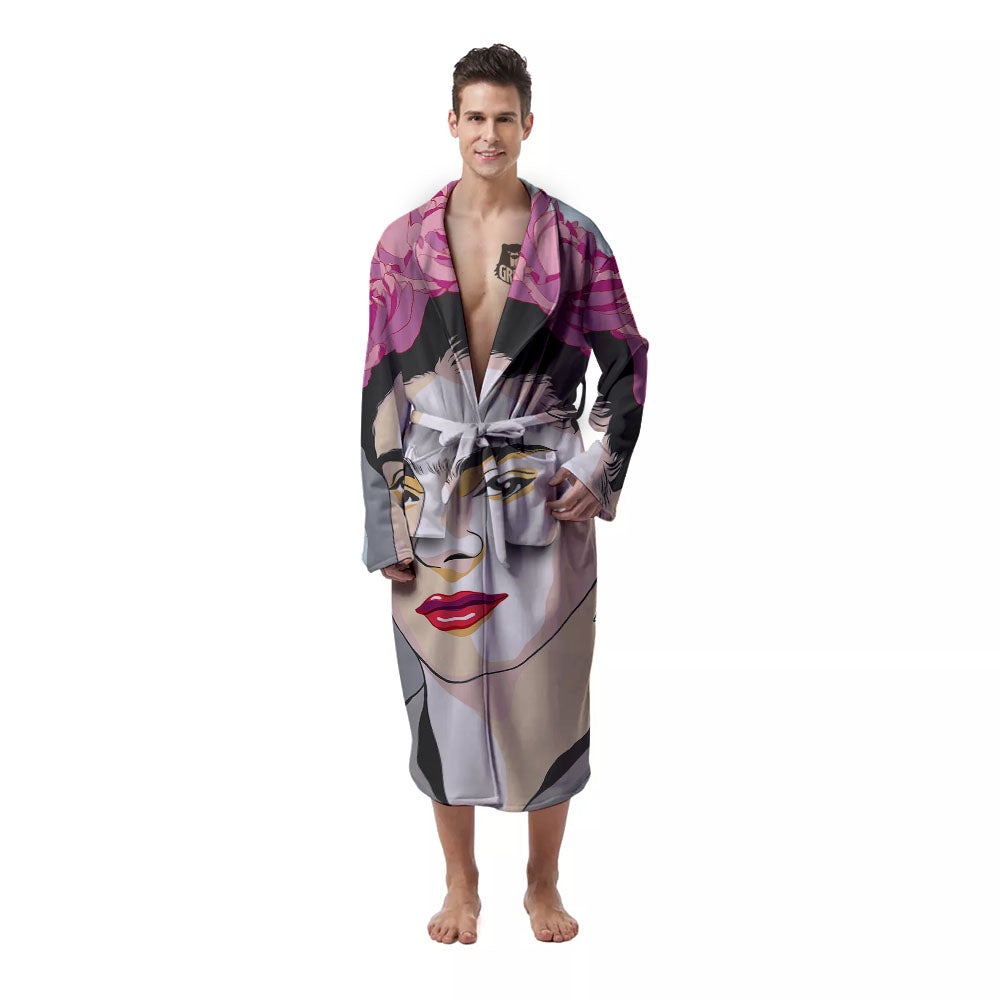 Carmen Frida Kahlo Magdalena Print Men's Robe-grizzshop