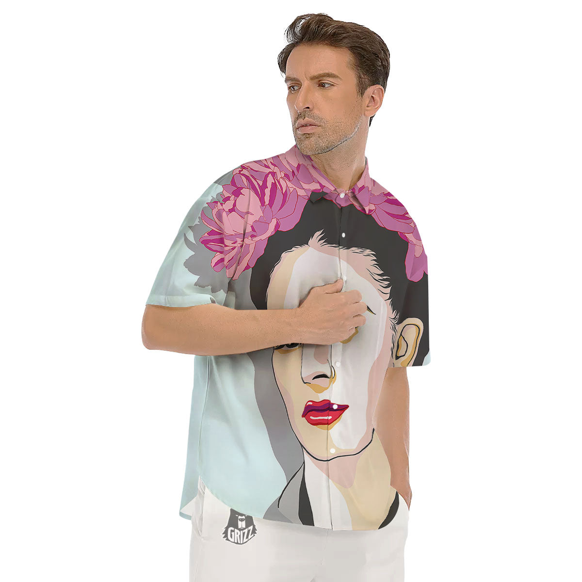 Carmen Frida Kahlo Magdalena Print Men's Short Sleeve Shirts-grizzshop