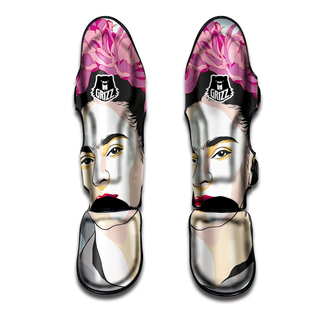 Carmen Frida Kahlo Magdalena Print Muay Thai Shin Guards-grizzshop
