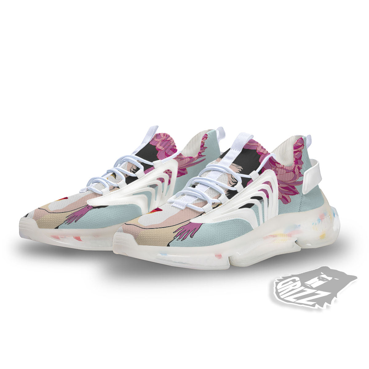 Carmen Frida Kahlo Magdalena Print White Gym Shoes-grizzshop