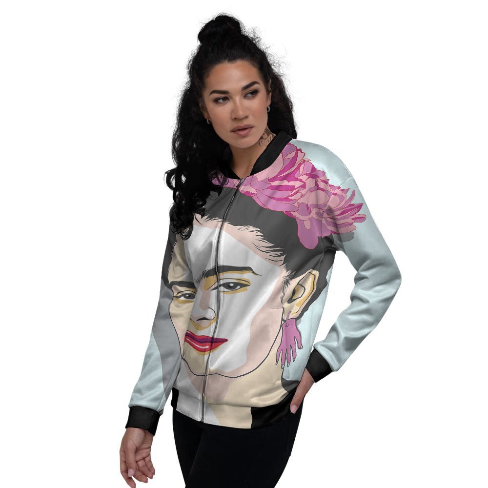 Carmen Frida Kahlo Magdalena Print Women's Bomber Jacket-grizzshop
