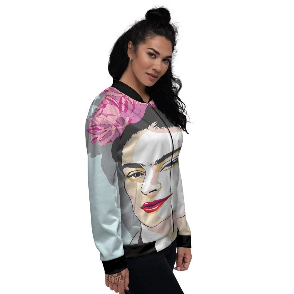 Carmen Frida Kahlo Magdalena Print Women's Bomber Jacket-grizzshop
