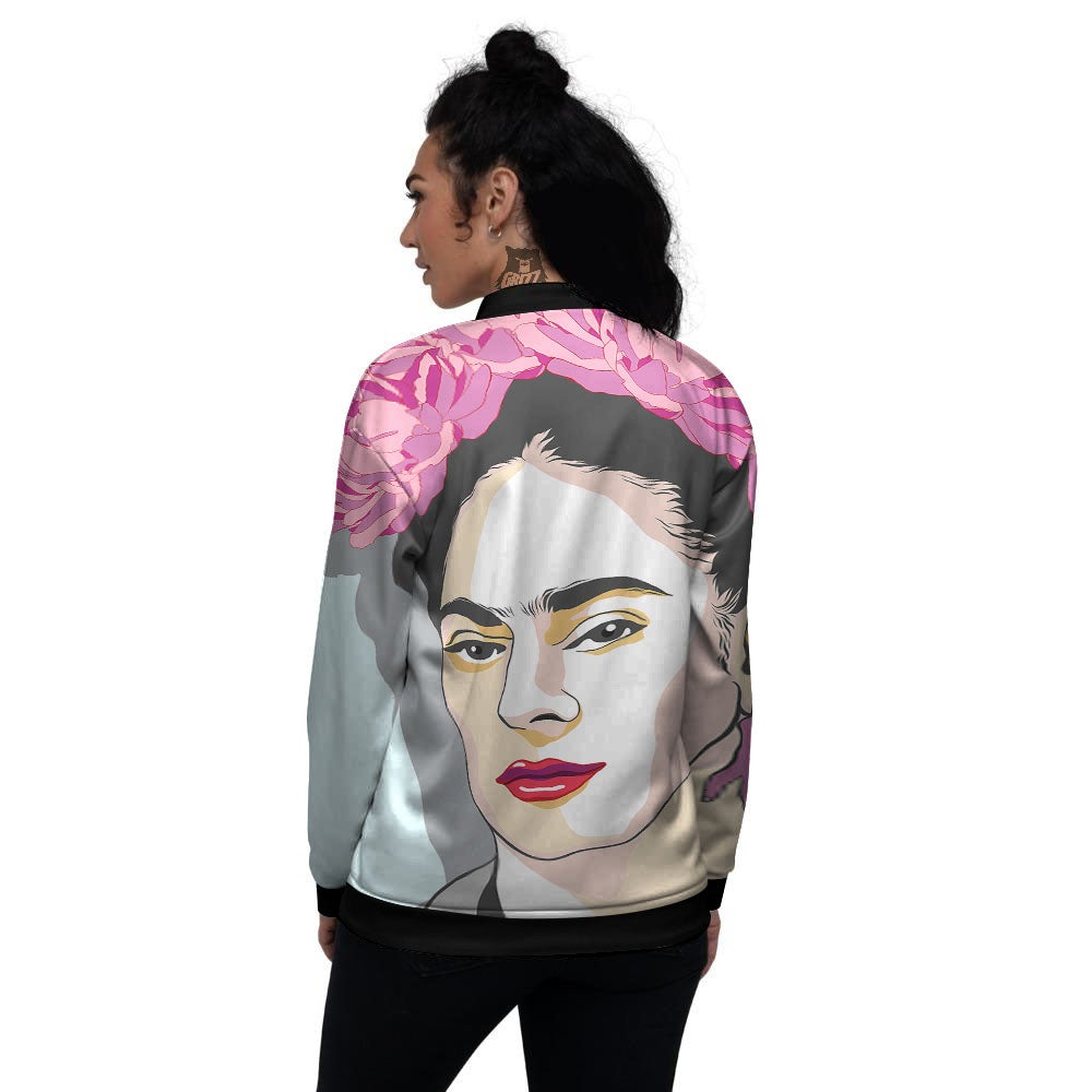Carmen Frida Kahlo Magdalena Print Women's Bomber Jacket-grizzshop