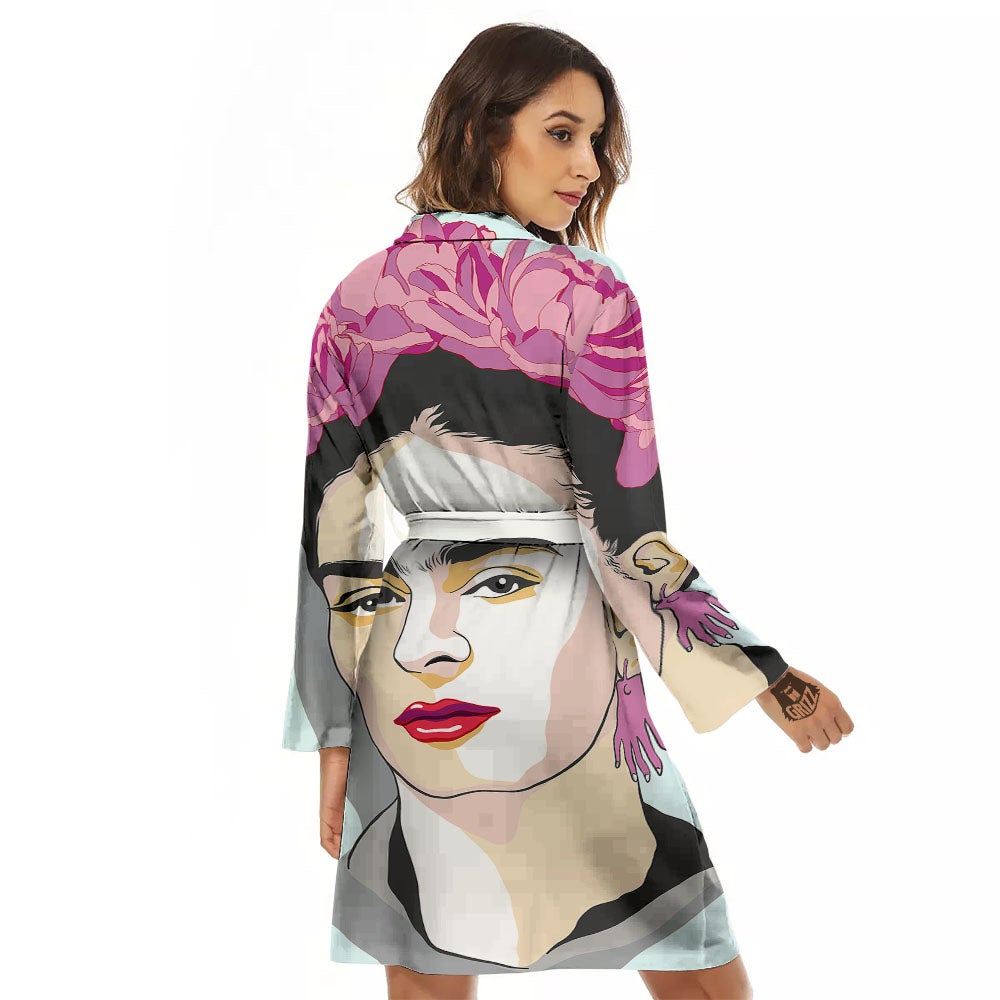 Carmen Frida Kahlo Magdalena Print Women's Robe-grizzshop