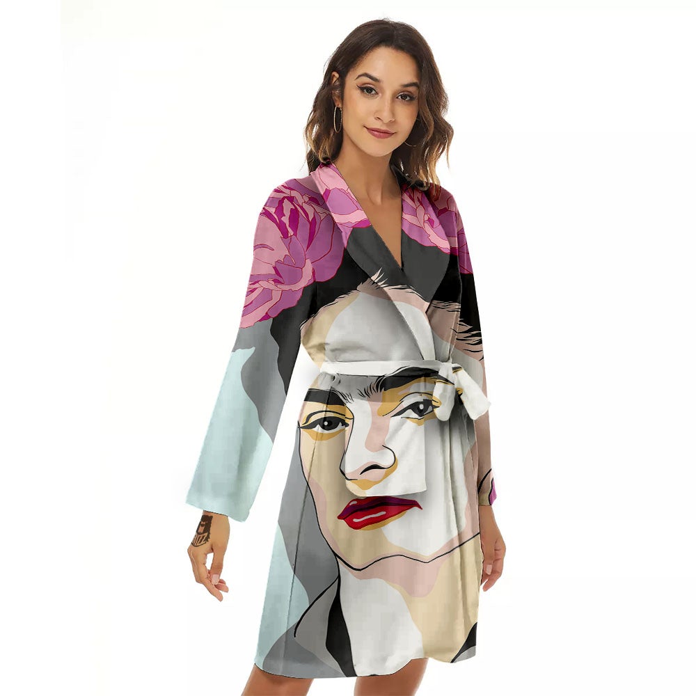 Carmen Frida Kahlo Magdalena Print Women's Robe-grizzshop