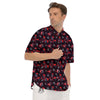 Carnation Black And Red Print Pattern Men's Short Sleeve Shirts-grizzshop