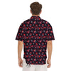 Carnation Black And Red Print Pattern Men's Short Sleeve Shirts-grizzshop