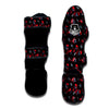 Carnation Black And Red Print Pattern Muay Thai Shin Guards-grizzshop