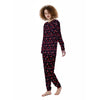 Carnation Black And Red Print Pattern Women's Pajamas-grizzshop