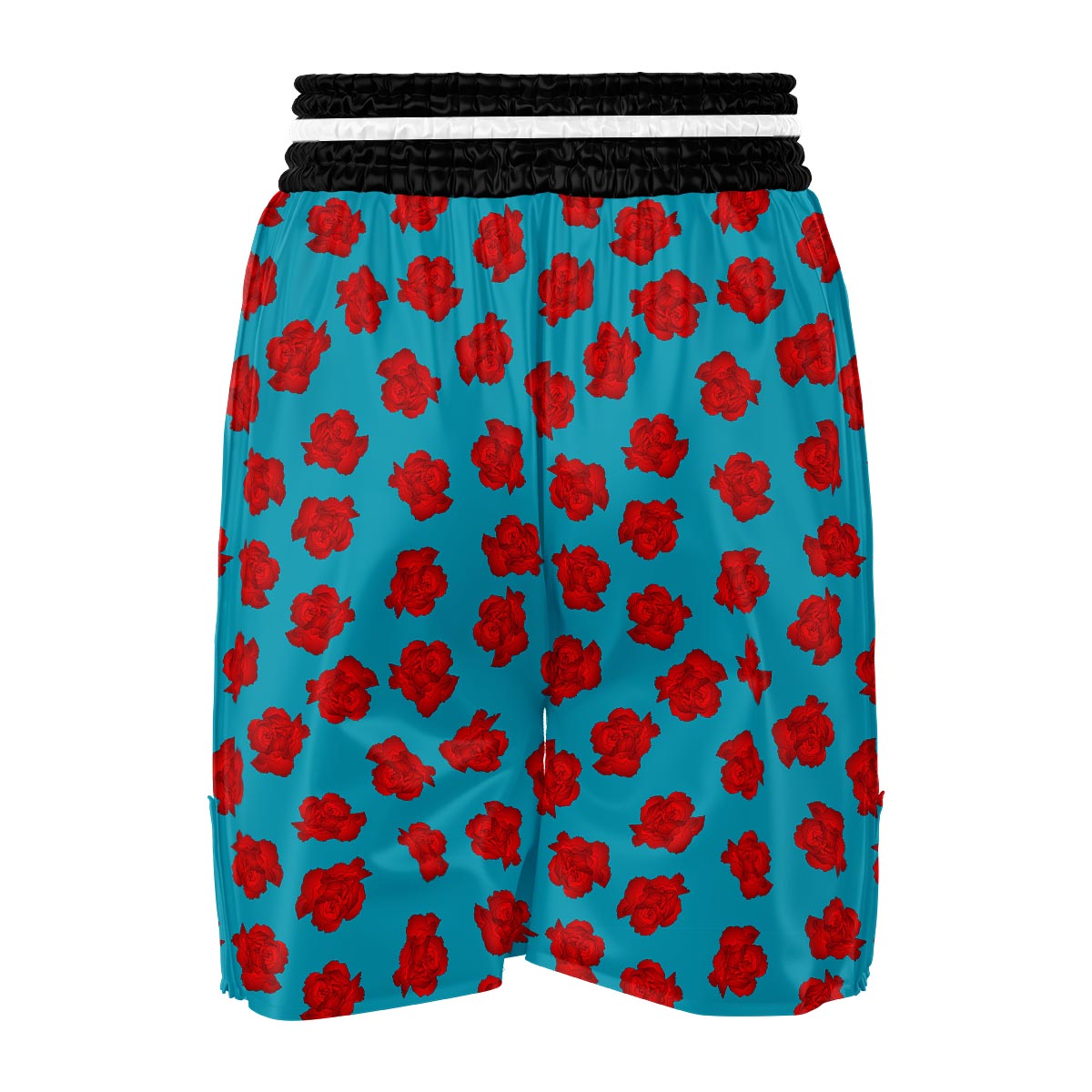 Carnation Blue And Red Print Pattern Boxing Shorts-grizzshop
