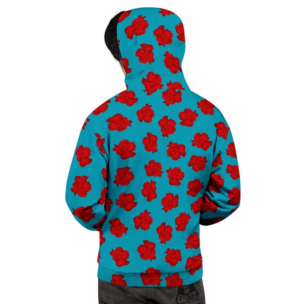 Carnation Blue And Red Print Pattern Men's Hoodie-grizzshop