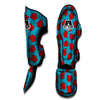 Carnation Blue And Red Print Pattern Muay Thai Shin Guards-grizzshop