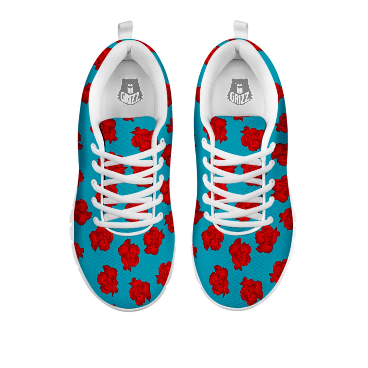 Carnation Blue And Red Print Pattern White Sneaker-grizzshop