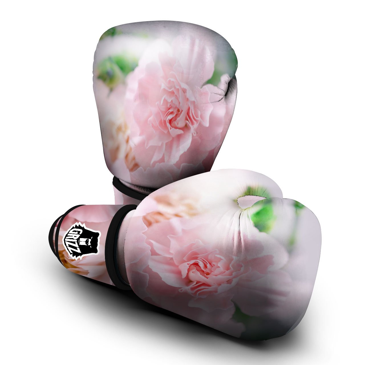 Carnation Flower Pink Print Boxing Gloves-grizzshop