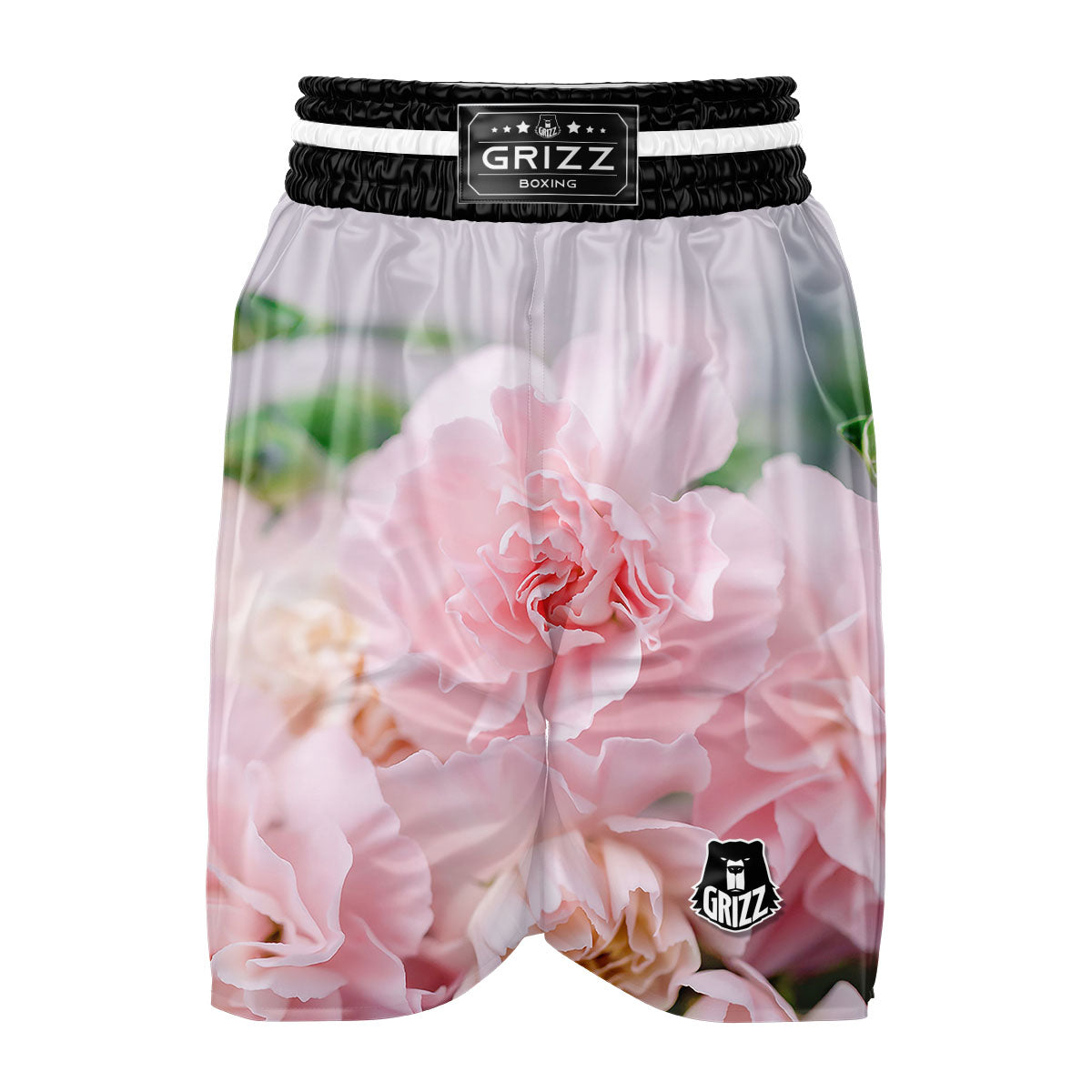 Carnation Flower Pink Print Boxing Shorts-grizzshop
