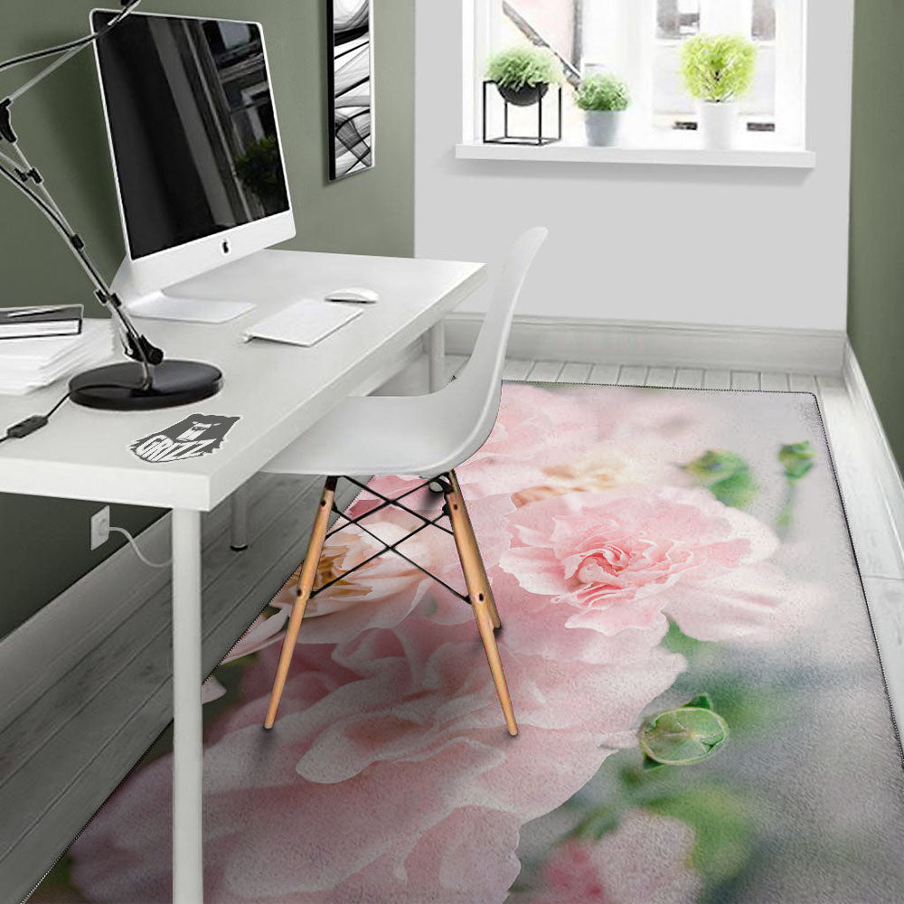 Carnation Flower Pink Print Floor Mat-grizzshop
