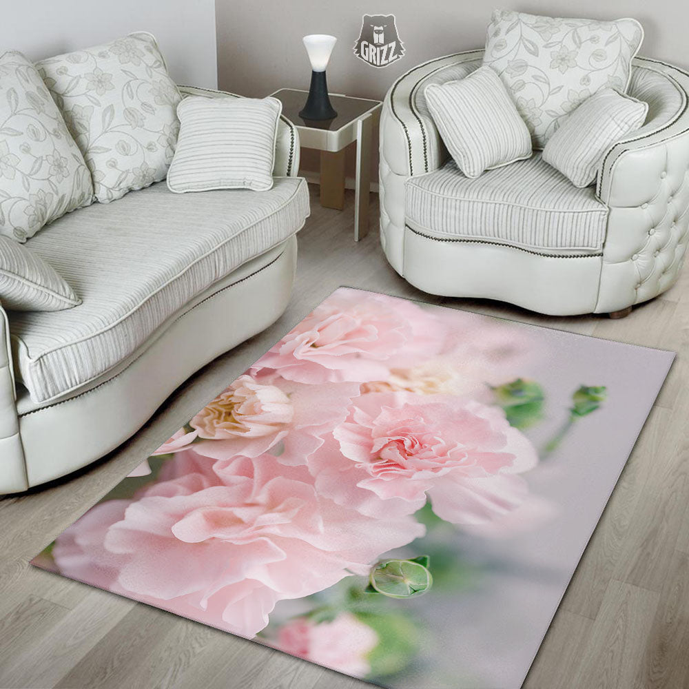 Carnation Flower Pink Print Floor Mat-grizzshop