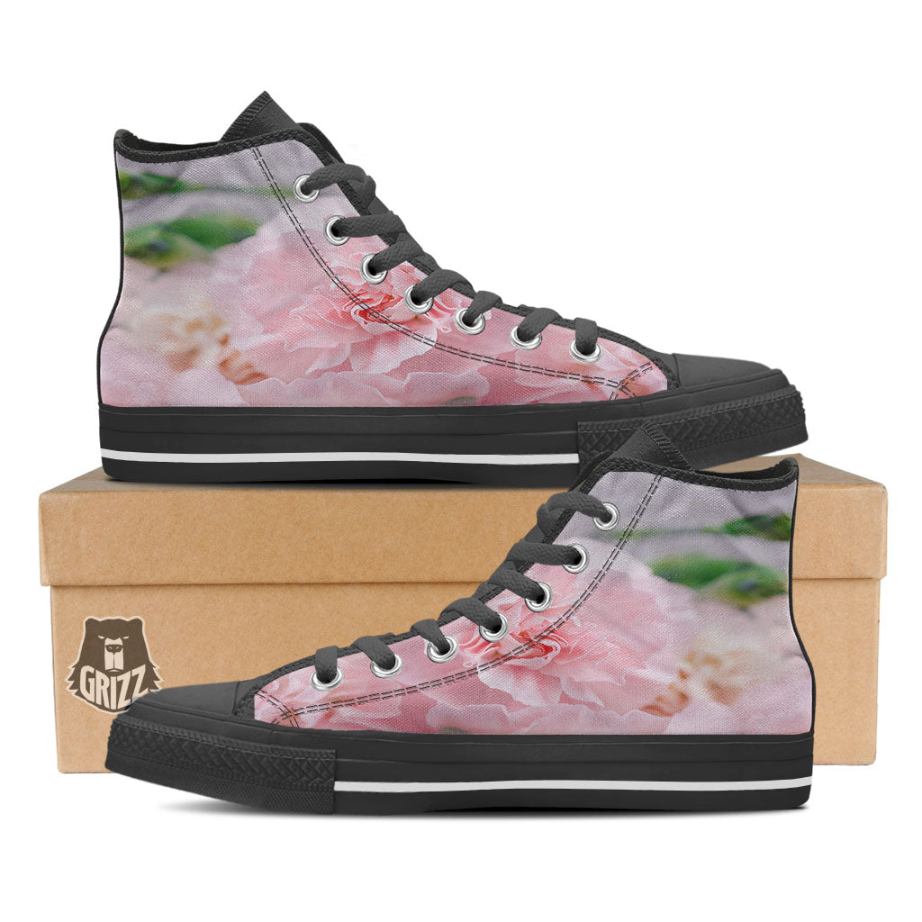 Carnation Flower Pink Print High Top Shoes-grizzshop