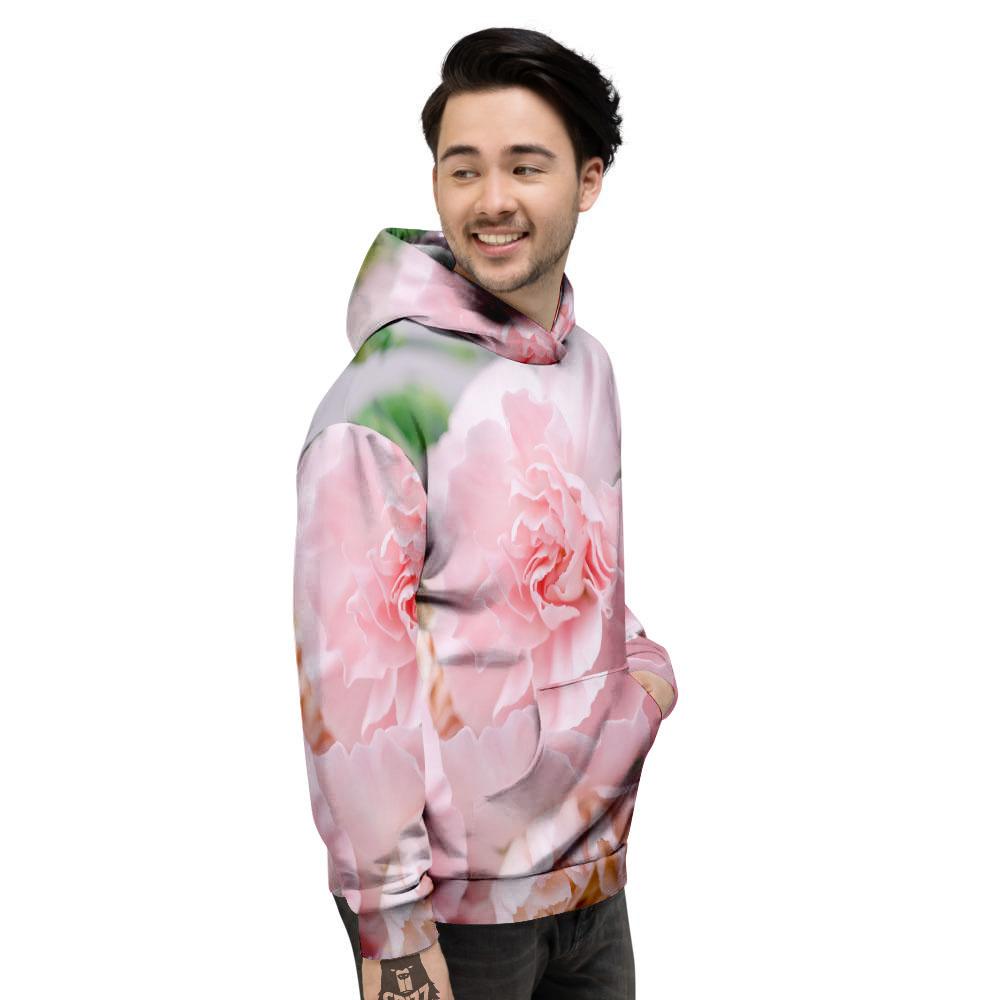 Carnation Flower Pink Print Men's Hoodie-grizzshop