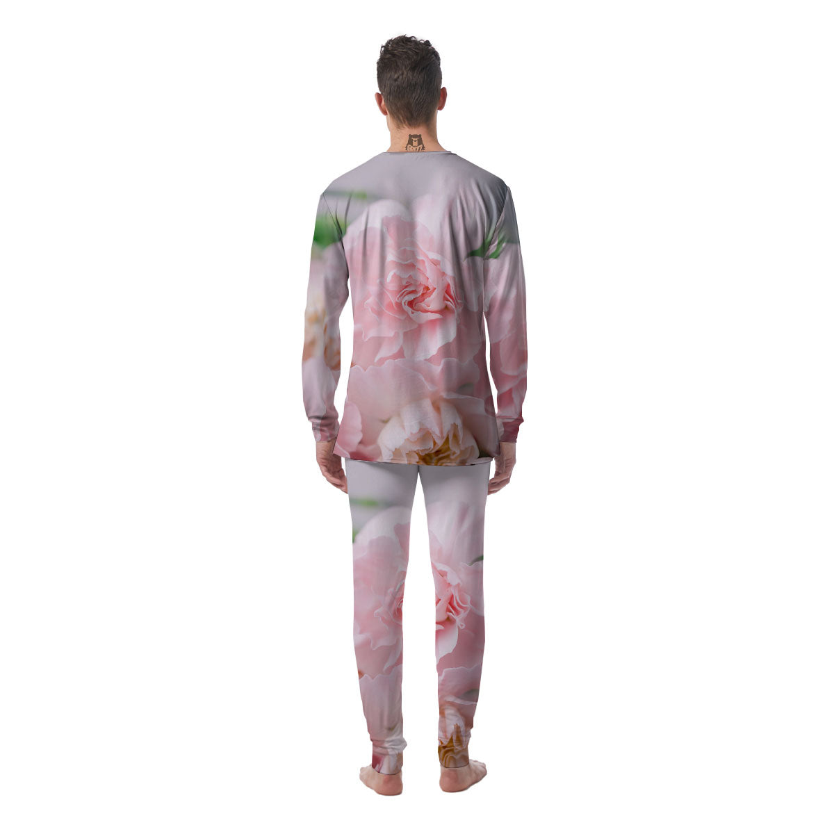 Carnation Flower Pink Print Men's Pajamas-grizzshop