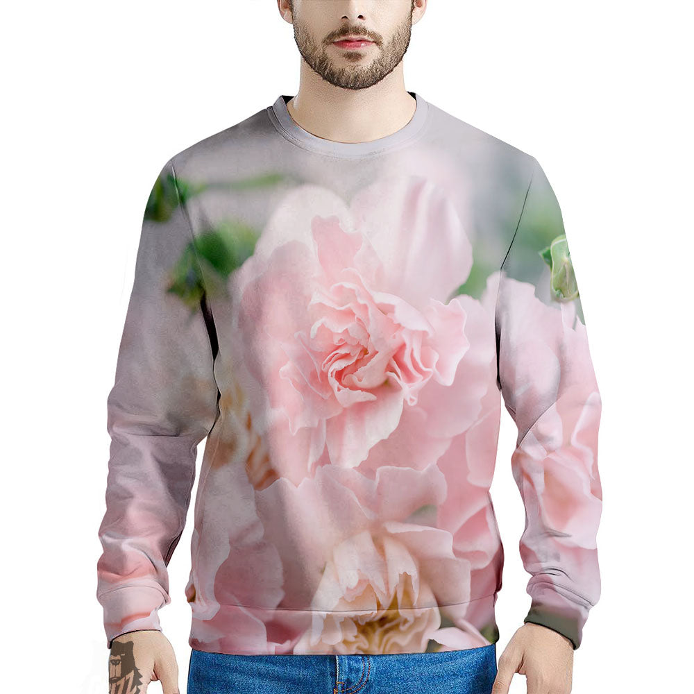 Carnation Flower Pink Print Men's Sweatshirt-grizzshop