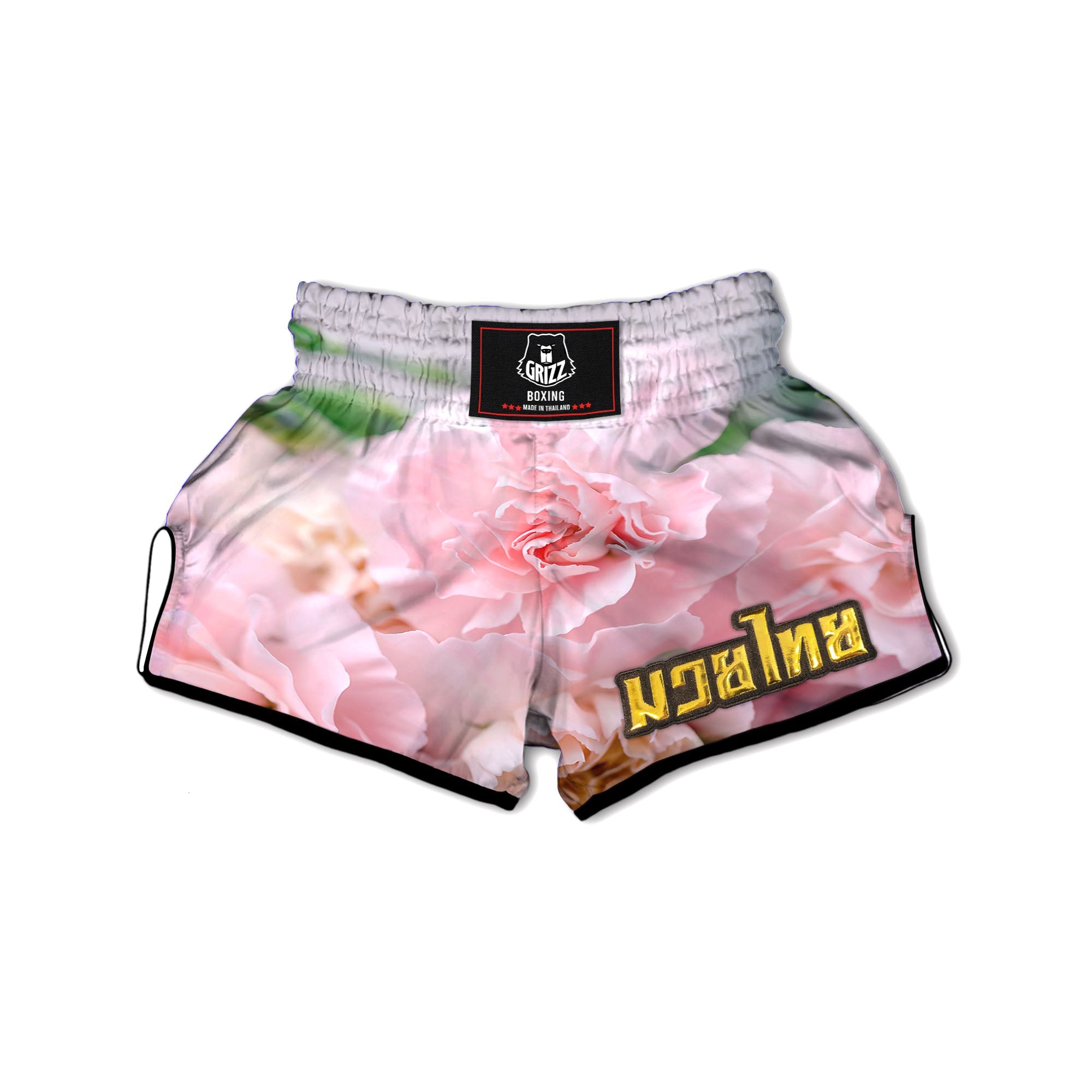 Carnation Flower Pink Print Muay Thai Boxing Shorts-grizzshop