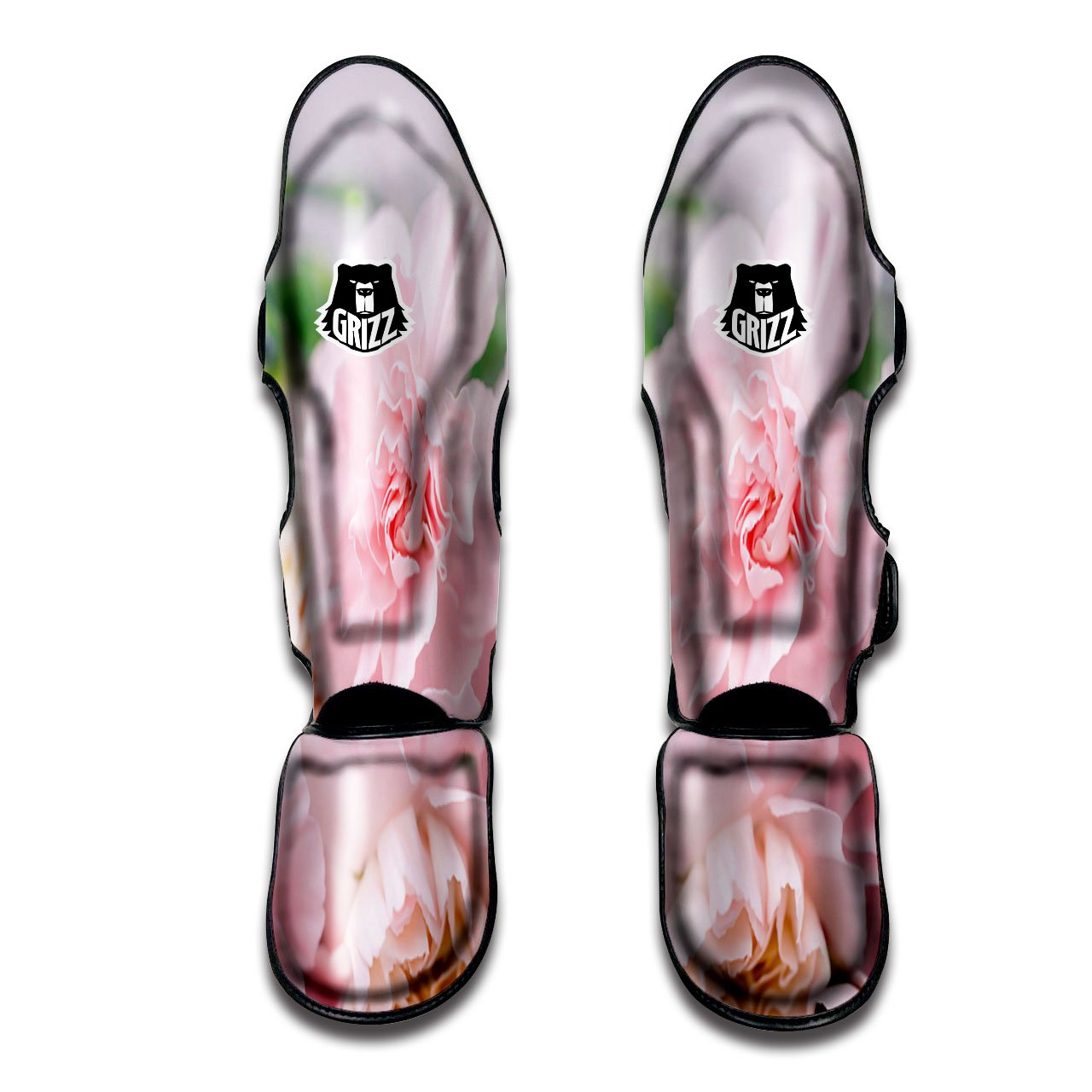 Carnation Flower Pink Print Muay Thai Shin Guards-grizzshop