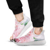 Carnation Flower Pink Print White Athletic Shoes-grizzshop