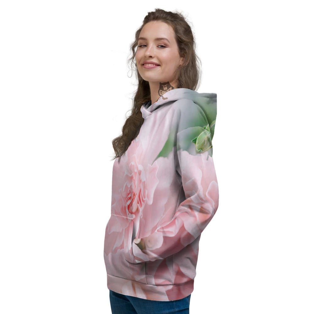 Carnation Flower Pink Print Women's Hoodie-grizzshop