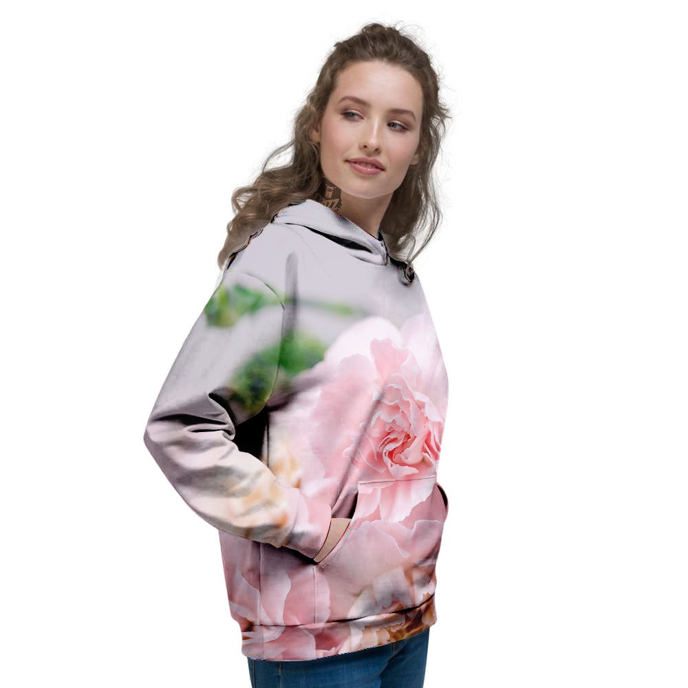 Carnation Flower Pink Print Women's Hoodie-grizzshop