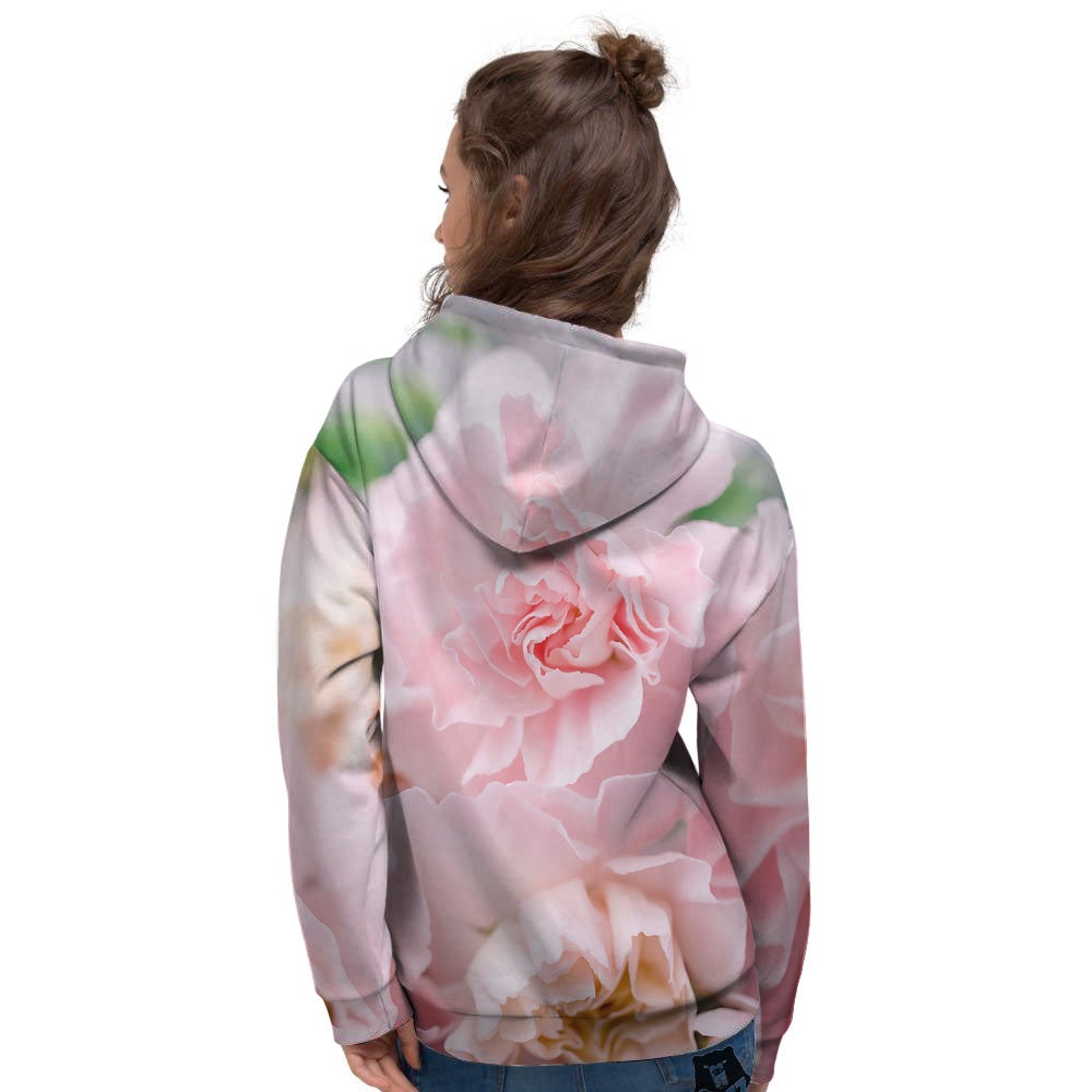 Carnation Flower Pink Print Women's Hoodie-grizzshop
