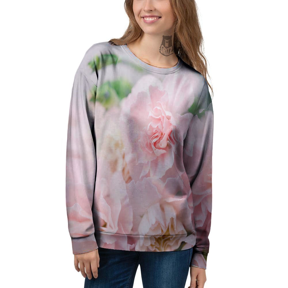 Carnation Flower Pink Print Women's Sweatshirt-grizzshop