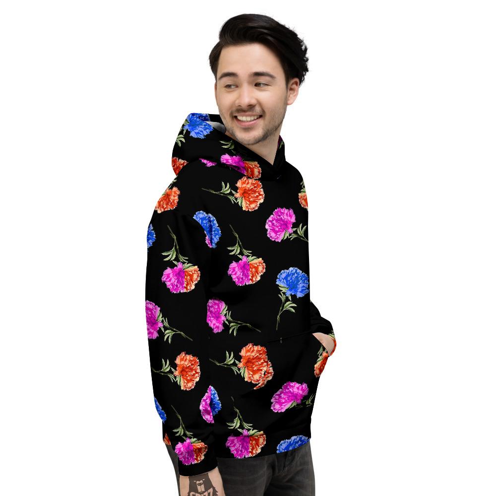 Carnation Watercolor Print Pattern Men's Hoodie-grizzshop