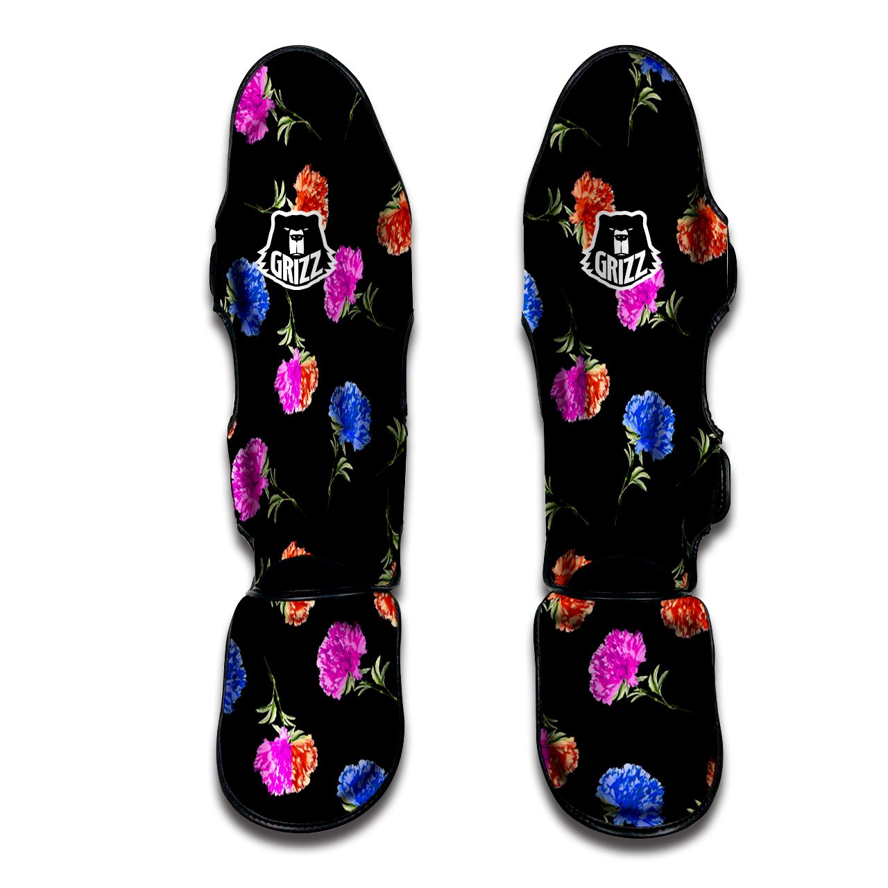 Carnation Watercolor Print Pattern Muay Thai Shin Guards-grizzshop