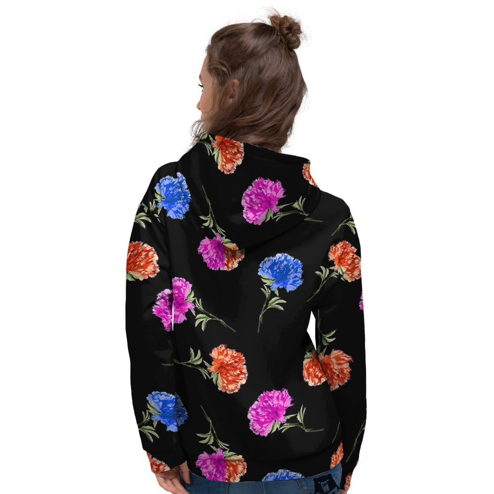Carnation Watercolor Print Pattern Women's Hoodie-grizzshop