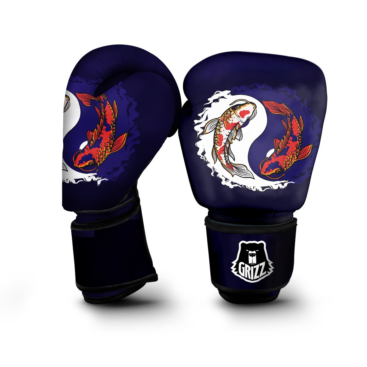 Carp Koi Fish Yin And Yang Print Boxing Gloves-grizzshop
