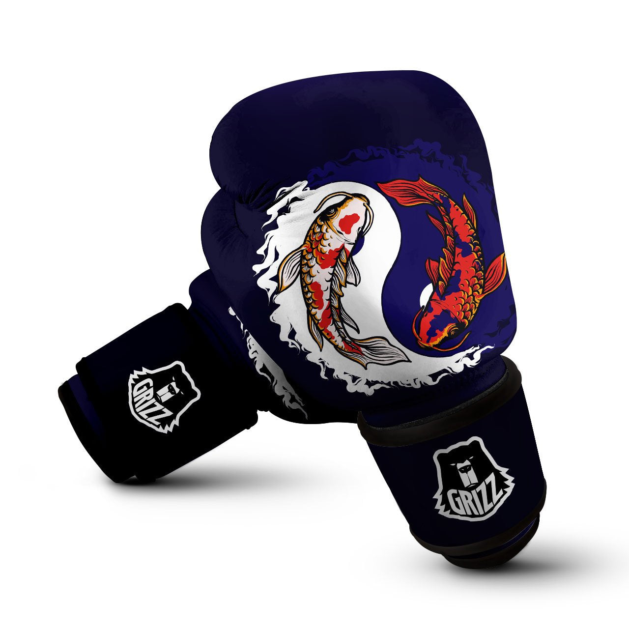 Carp Koi Fish Yin And Yang Print Boxing Gloves-grizzshop